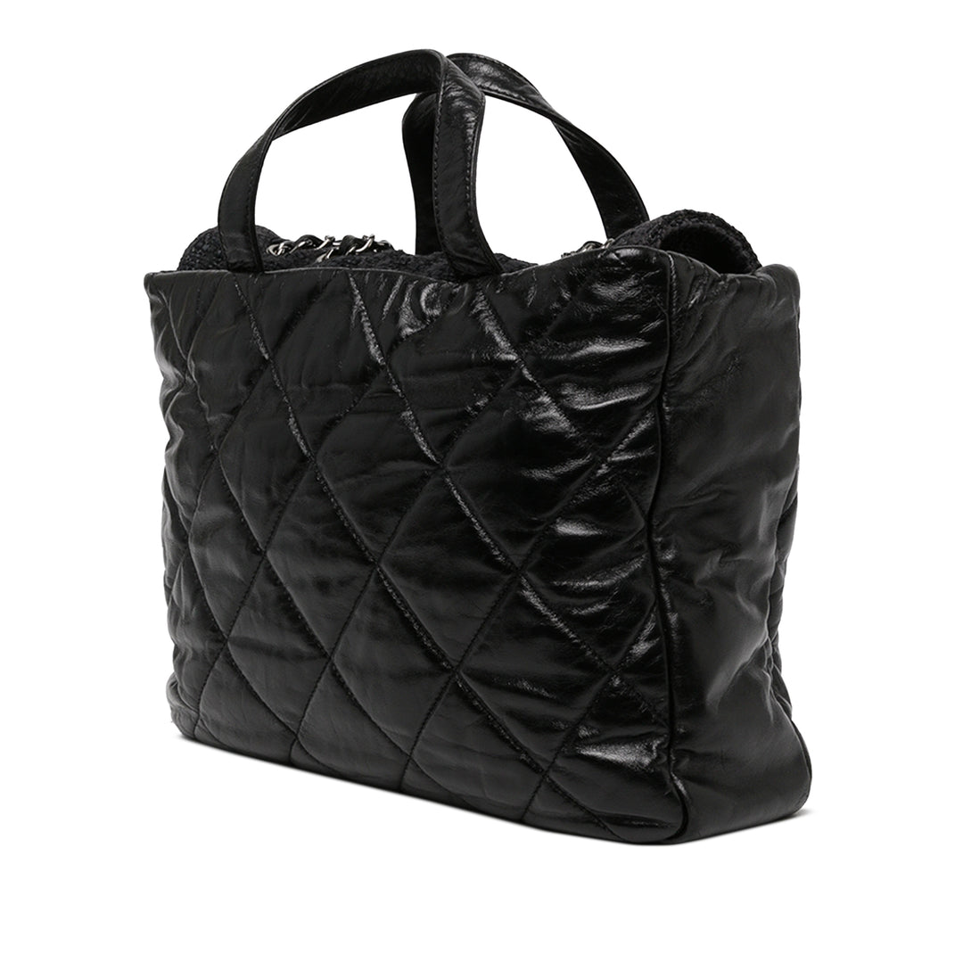 Chanel Cabas Matelassé Glacé et Portobello Cuir de veau Noir – vue 2 – GABY PARIS