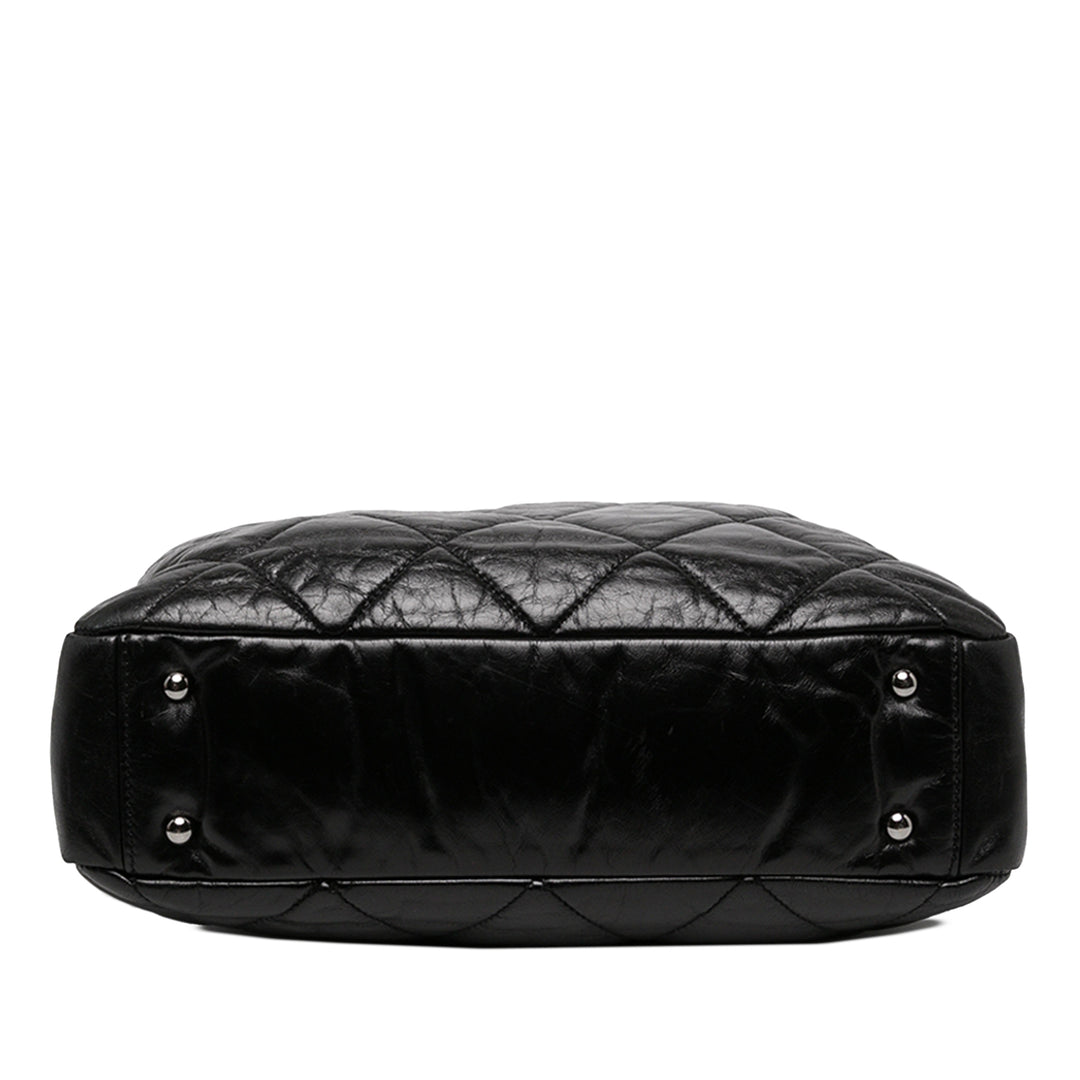 Chanel Cabas Matelassé Glacé et Portobello Cuir de veau Noir – vue 3 – GABY PARIS