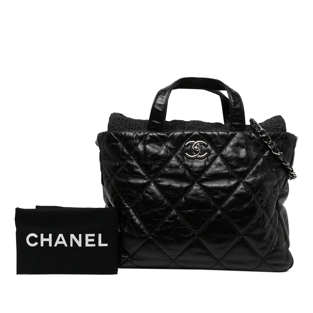 Chanel Cabas Matelassé Glacé et Portobello Cuir de veau Noir – vue 6 – GABY PARIS