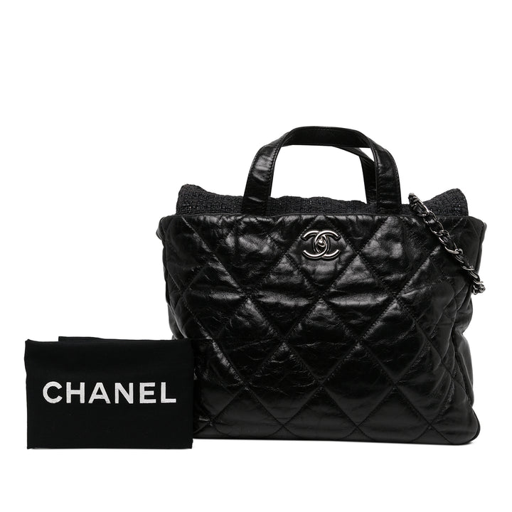 Chanel Cabas Matelassé Glacé et Portobello Cuir de veau Noir – vue 6 – GABY PARIS