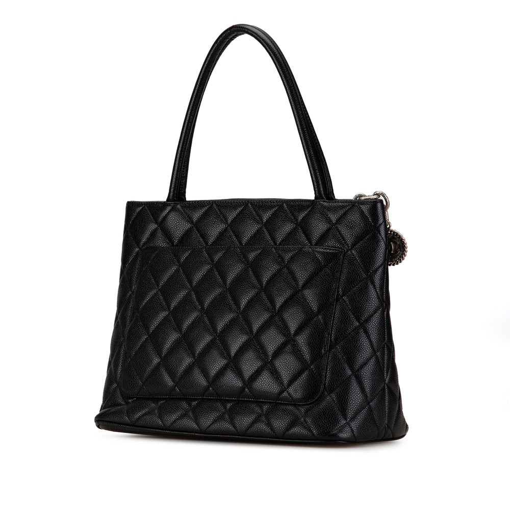 Caviar Medallion Tote Black - Gaby Paris