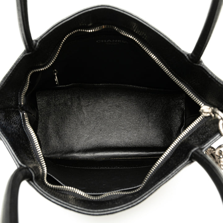 Caviar Medallion Tote Black - Gaby Paris