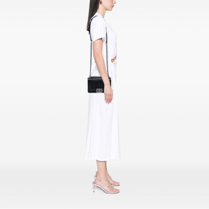 Chanel Sac bandoulière Braided Tissé Boy à rabat Petit Cuir d'agneau Noir – vue 6 – GABY PARIS