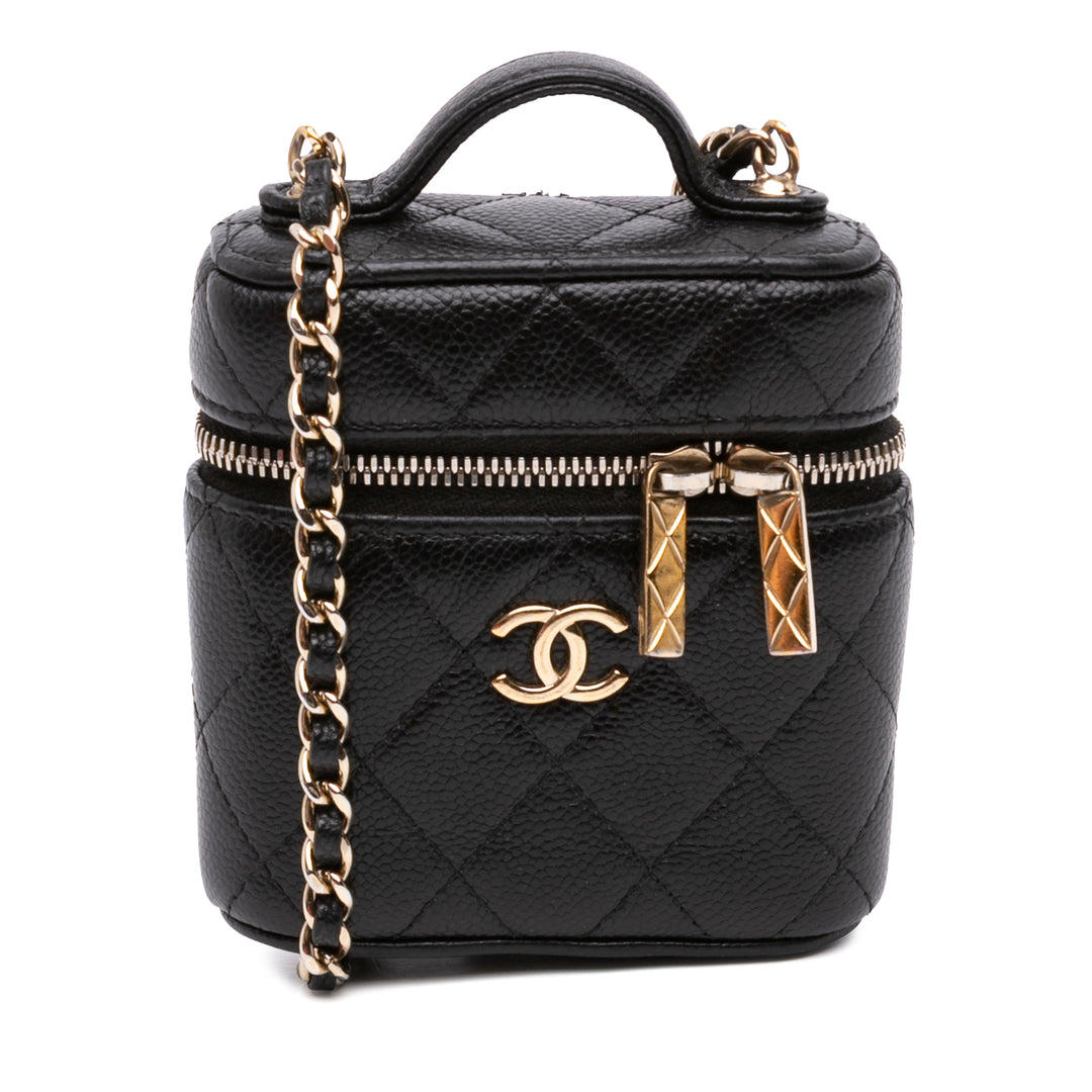 Chanel Poignée with Care Vanity Mini Cuir caviar Noir – vue principale – GABY PARIS