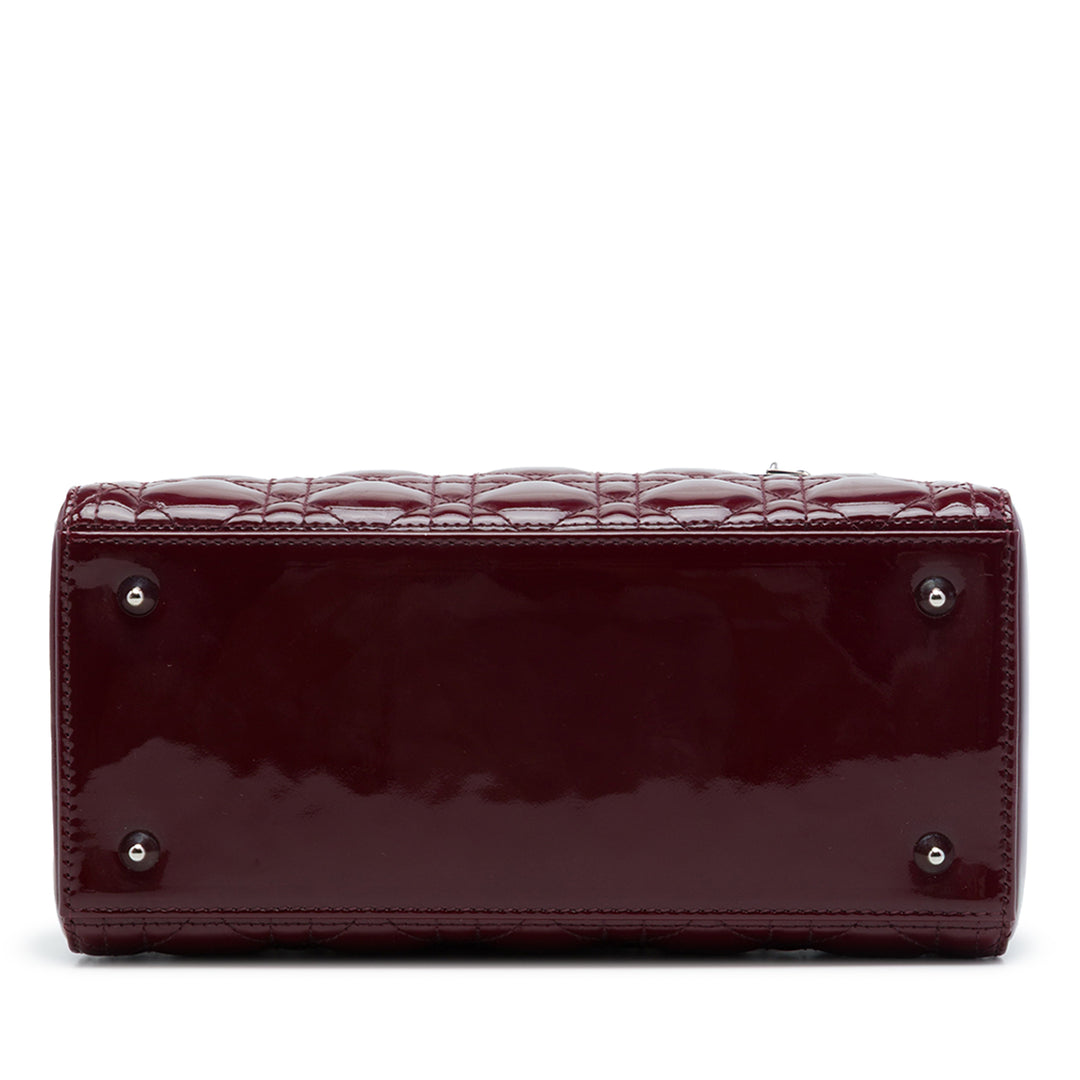 Dior Medium Cuir verni Cannage Lady Dior