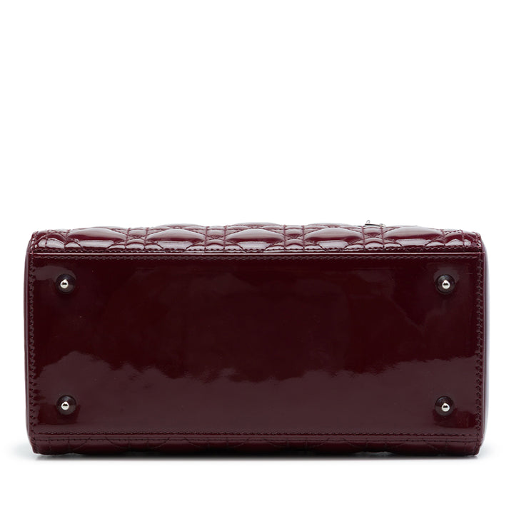 Dior Medium Cuir verni Cannage Lady Dior