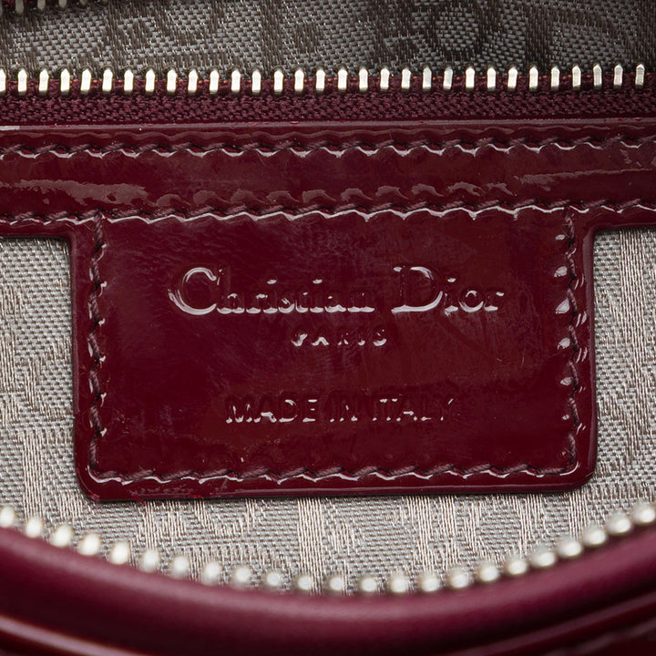 Dior Medium Cuir verni Cannage Lady Dior