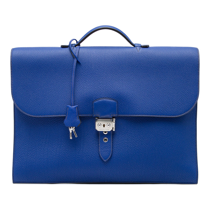 Hermès Porte-documents Verso a Depeches 40 Togo Bleu – vue principale – GABY PARIS