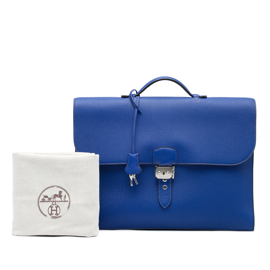 Hermès Porte-documents Verso a Depeches 40 Togo Bleu – vue 6 – GABY PARIS