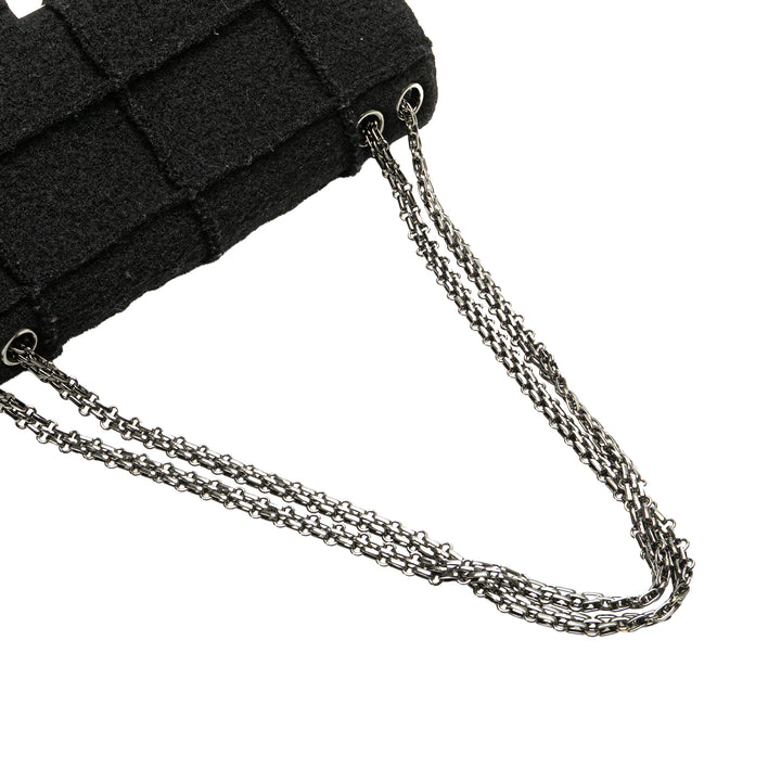 Chanel Jumbo Reissue 2.55 Choco Bar Laine Felt Identification à rabat