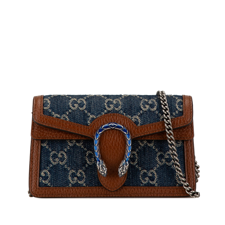 Super Mini GG Denim Dionysus Crossbody Blue - Gaby Paris