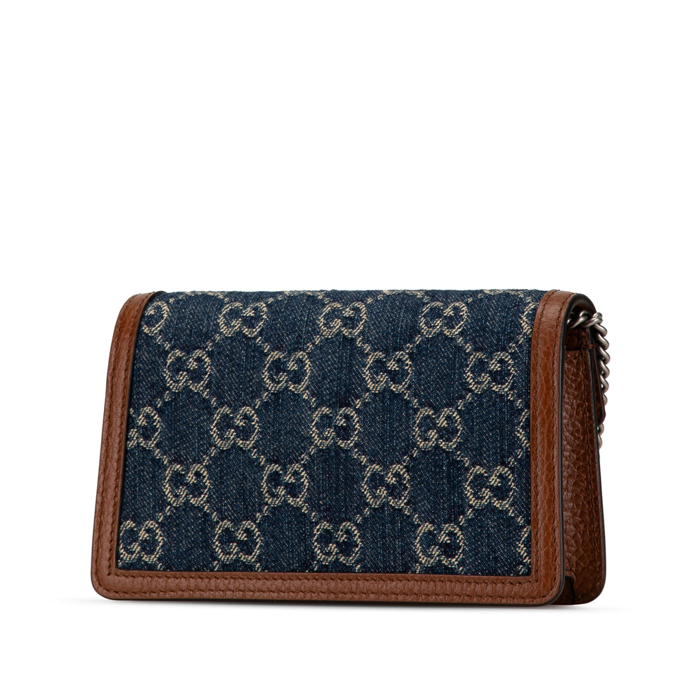 Super Mini GG Denim Dionysus Crossbody Blue - Gaby Paris