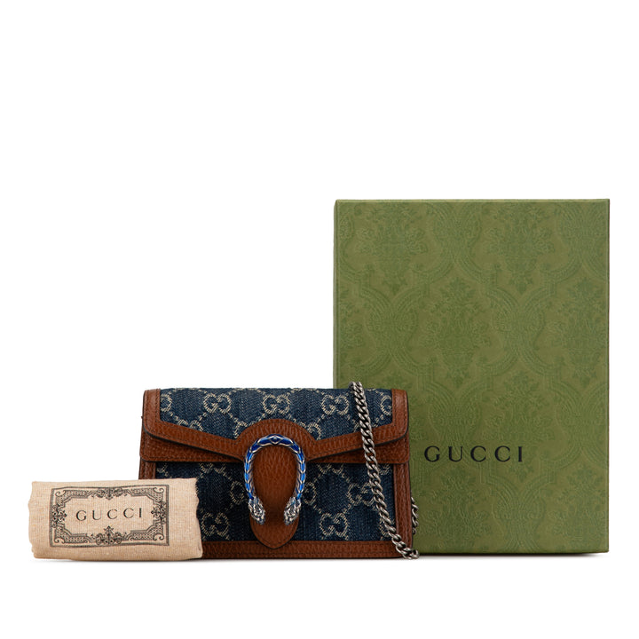 Gucci Super Mini GG Denim Dionysus Crossbody Blue - GABY PARIS