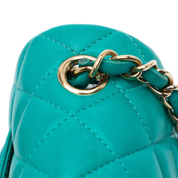 Chanel Mini Rectangular Classic Cuir d’agneau Single Flap Bleu – GABY PARIS Authentique