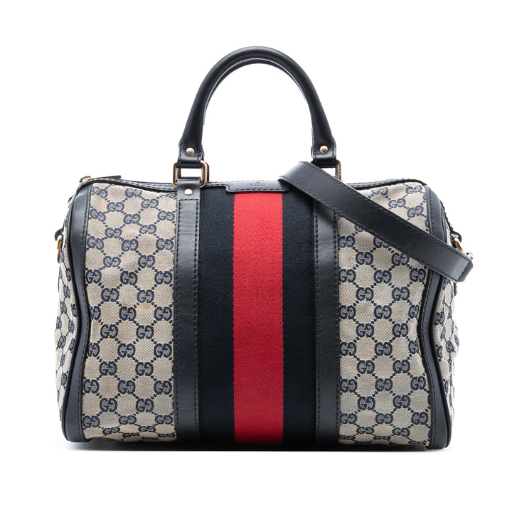 Gucci Medium GG Toile Web Joy Boston Bag