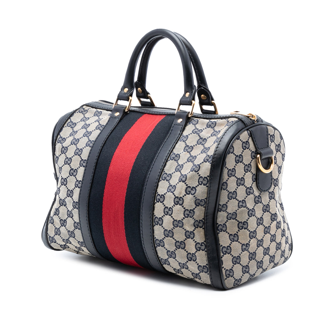 Gucci Medium GG Toile Web Joy Boston Bag