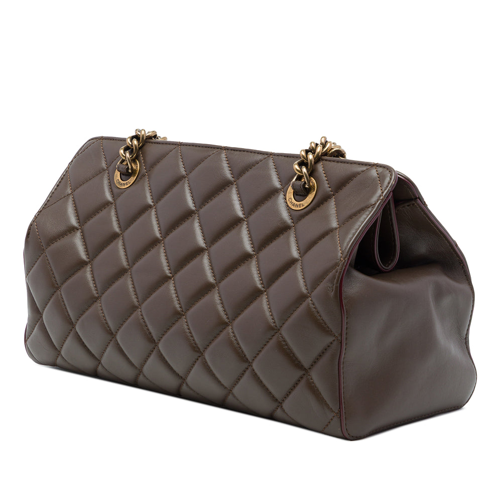 Chanel Cabas Matelassé Perfect Edge Petit Cuir de veau Marron – vue 2 – GABY PARIS