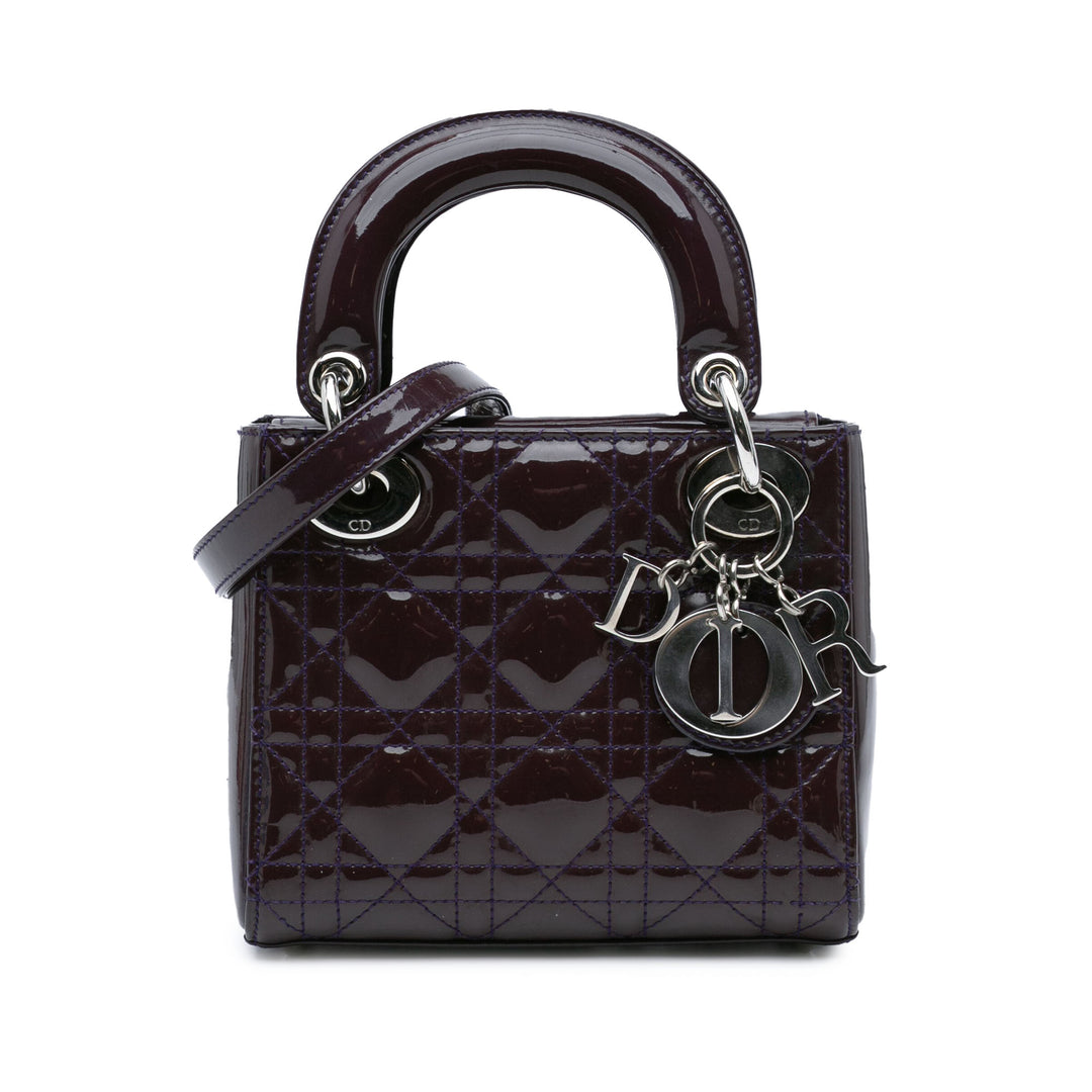 Mini Patent Cannage Lady Dior Purple - Gaby Paris
