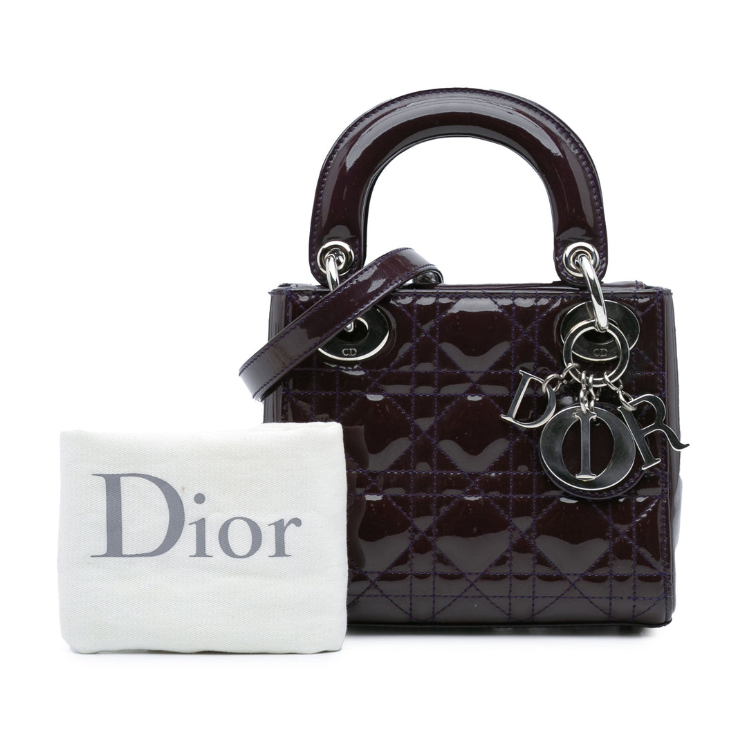 Mini Patent Cannage Lady Dior Purple - Gaby Paris
