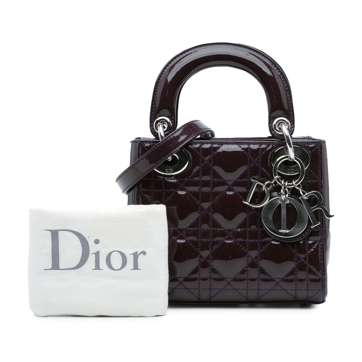 Mini Patent Cannage Lady Dior Purple - Gaby Paris