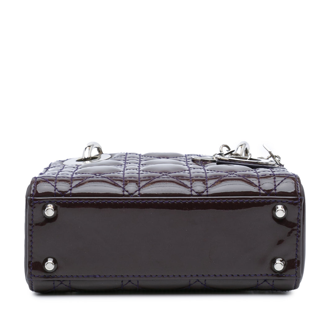 Mini Patent Cannage Lady Dior Purple - Gaby Paris