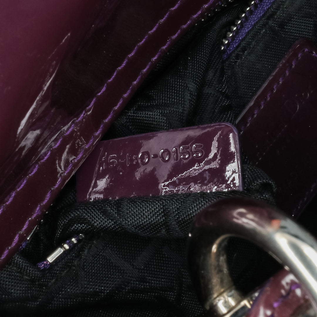 Mini Patent Cannage Lady Dior Purple - Gaby Paris