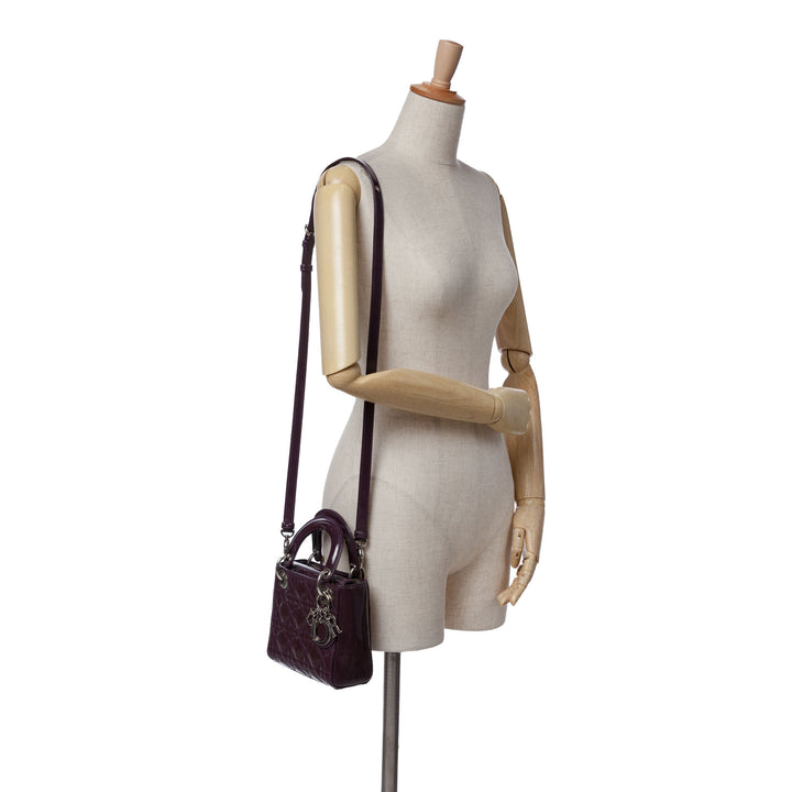 Mini Patent Cannage Lady Dior Purple - Gaby Paris