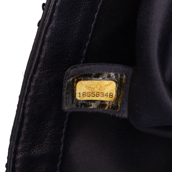 Medium Sequined Satin Single Flap Blue - Gaby Paris
