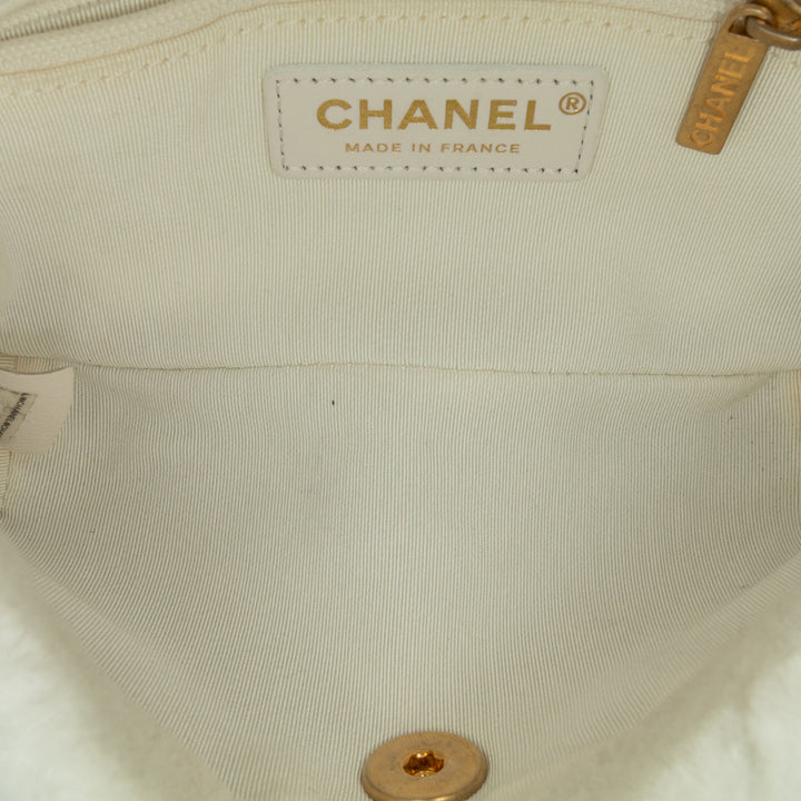 CC Shearling Single Flap White - Gaby Paris