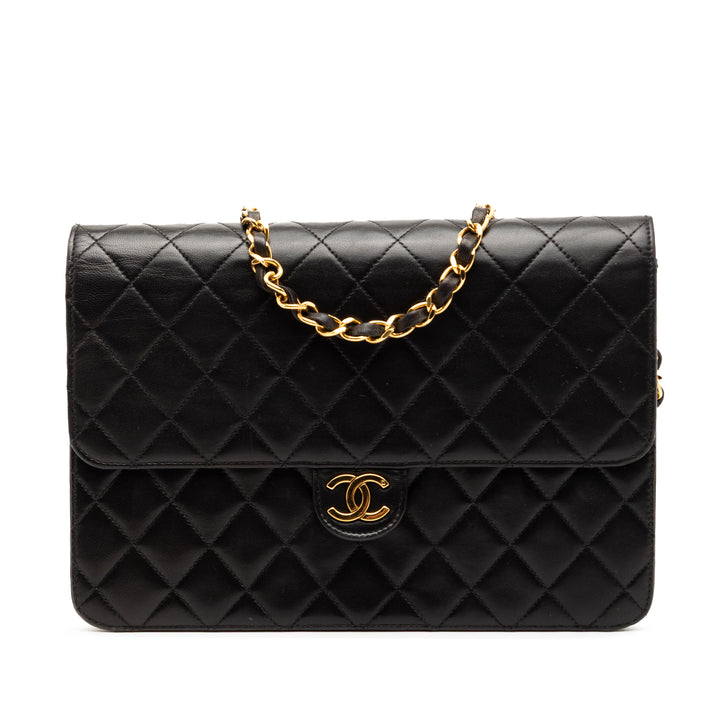 Chanel Medium CC Matelassé Cuir d’agneau Simple rabat