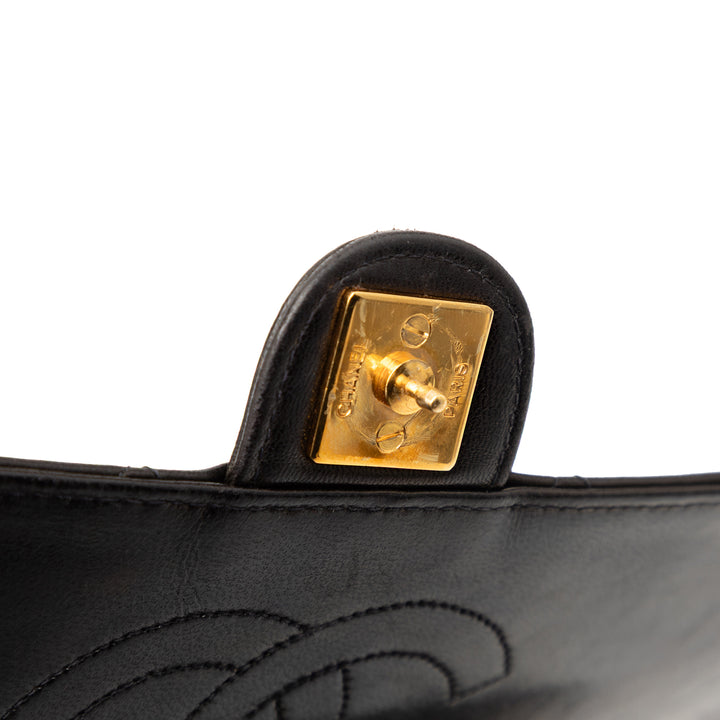 Chanel Medium CC Matelassé Cuir d’agneau Simple rabat