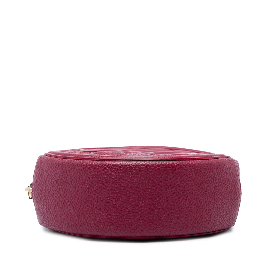Chanel CC Filigree Rond Sac Cuir caviar Rouge