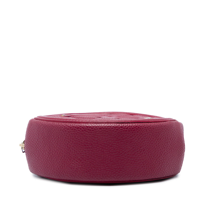 Chanel CC Filigree Rond Sac Cuir caviar Rouge