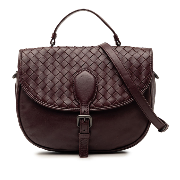 Intrecciato à finitions Double Sided à rabat Sac Rouge