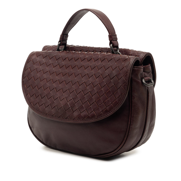 Intrecciato à finitions Double Sided à rabat Sac Rouge