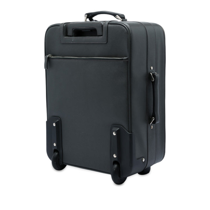 Prada Rolling Trolley Suitcase Saffiano Noir – vue 2 – GABY PARIS