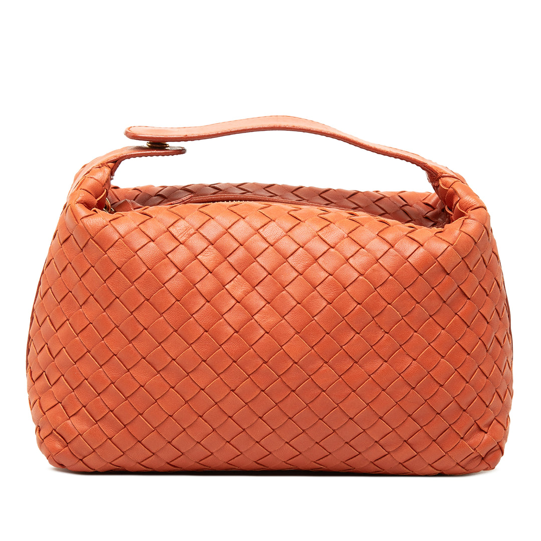 Bottega Veneta Sac à main Intrecciato Wallace nappa Mini Orange – vue principale – GABY PARIS