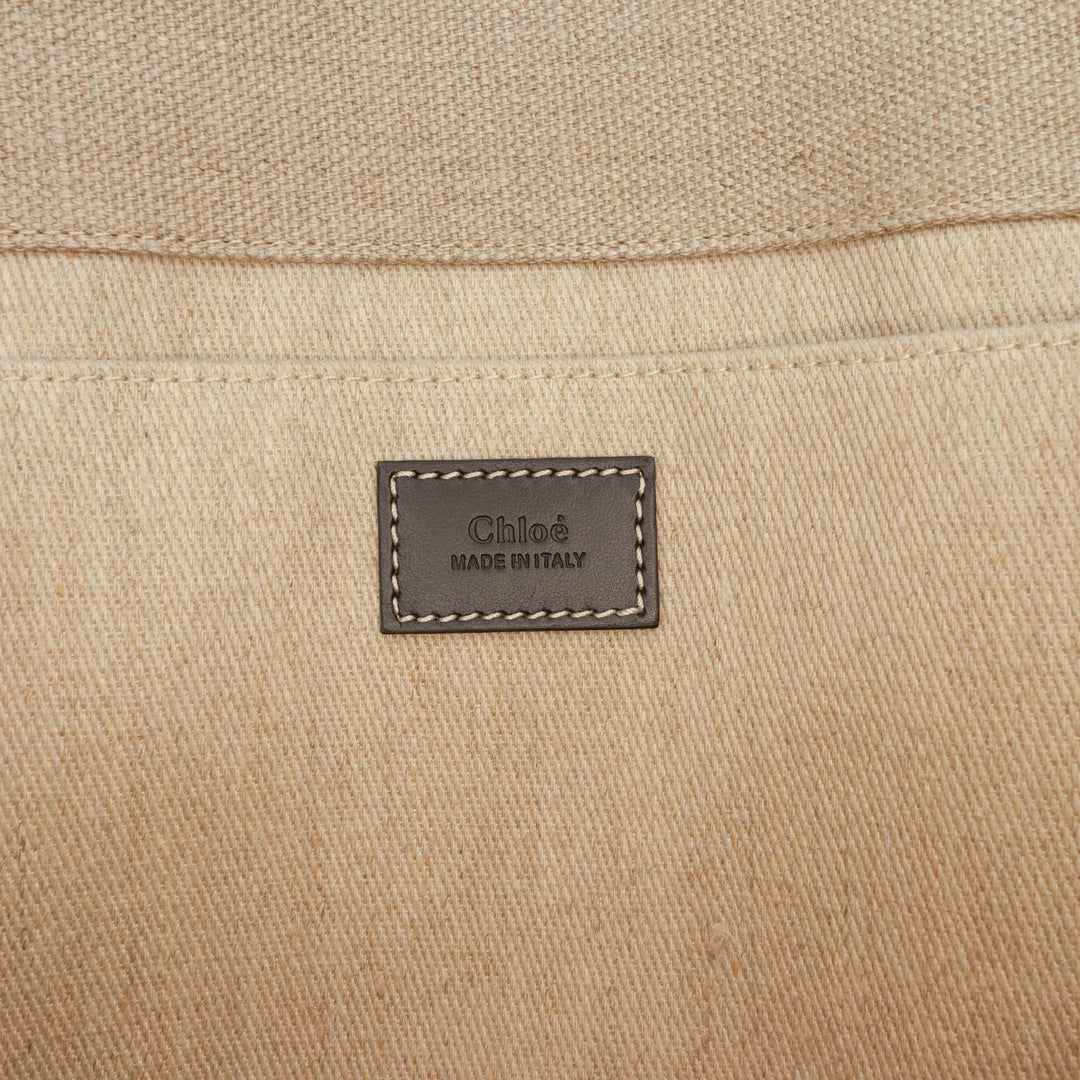 Chloé Large Woody Toile Cabas Sac