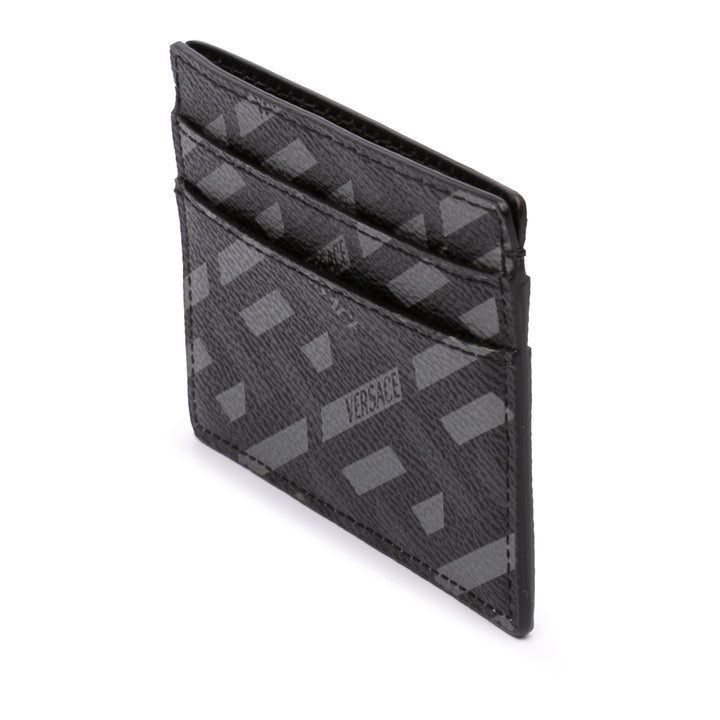 Versace La Greca Coated Toile Card Holder