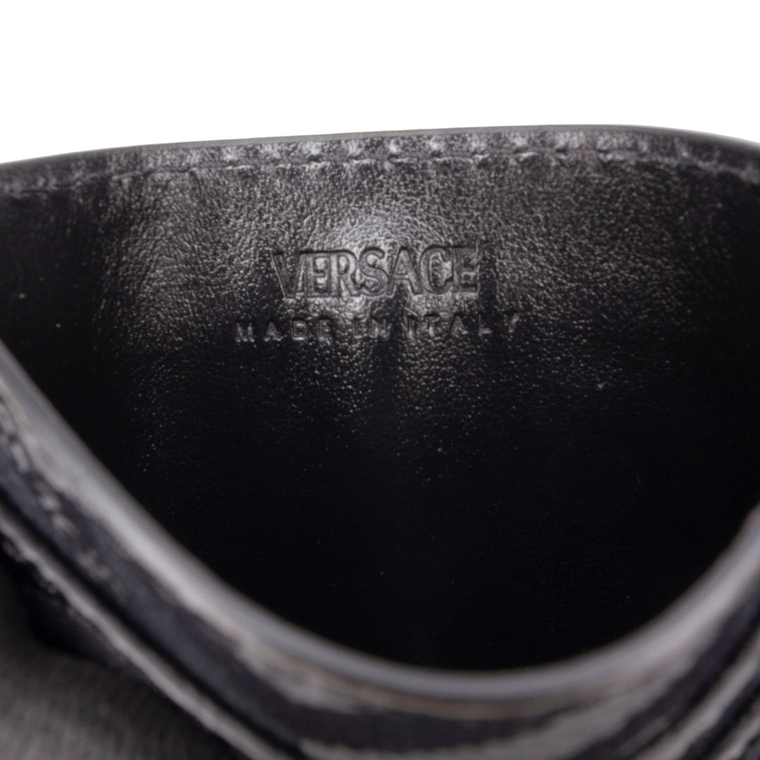Versace La Greca Coated Toile Card Holder