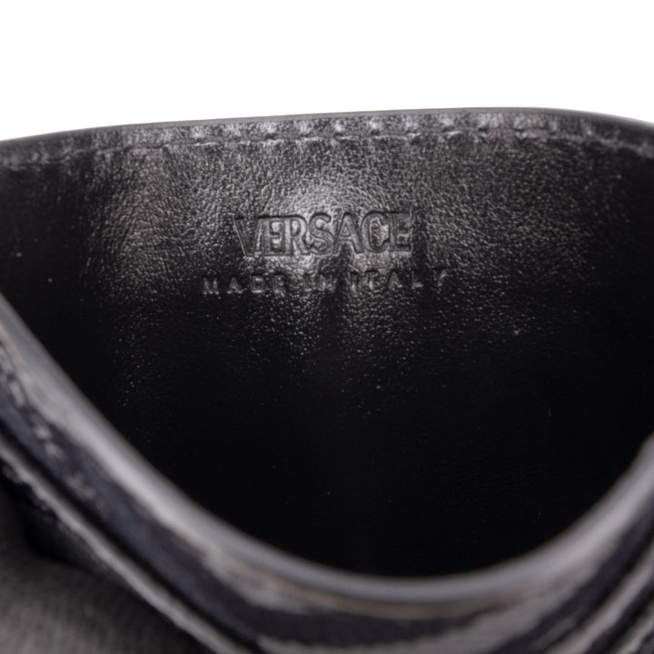 Versace La Greca Coated Toile Card Holder