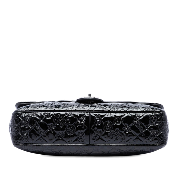 Chanel embossé Lucky Symbols à rabat Jumbo Noir – vue 3 – GABY PARIS