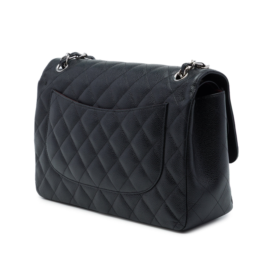 Chanel Sac porté épaule Classic Double rabat Jumbo Cuir caviar Noir – vue 2 – GABY PARIS