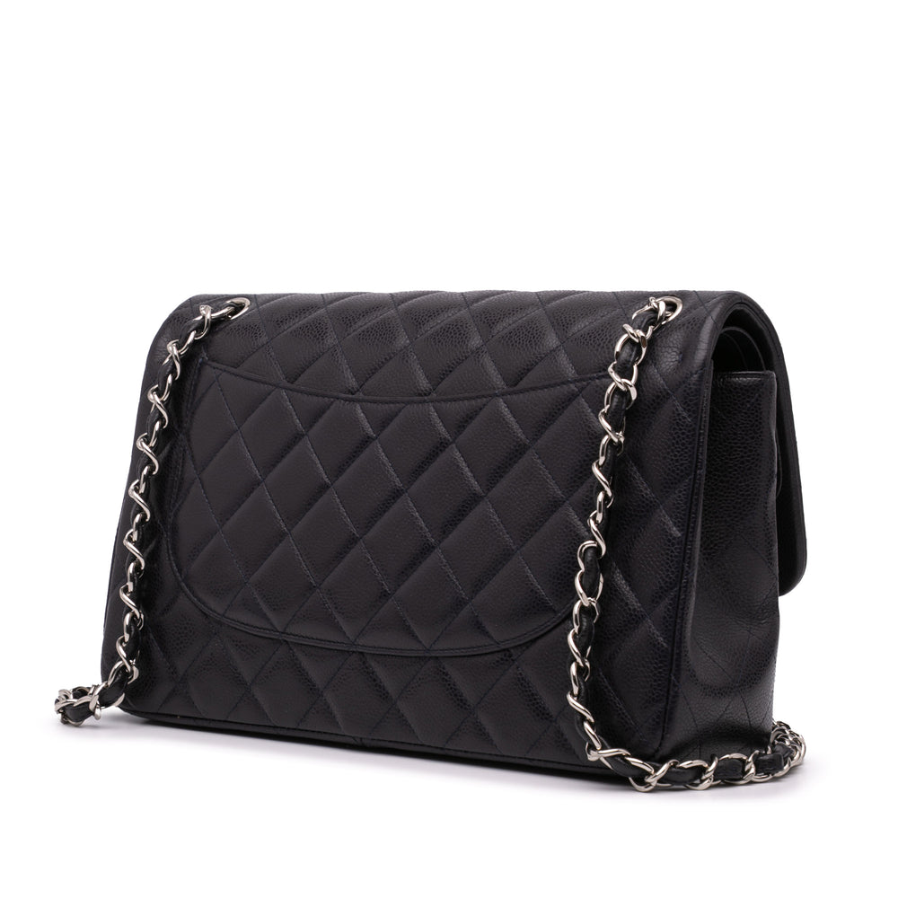 Jumbo Classic Caviar Double Flap Black - Gaby Paris