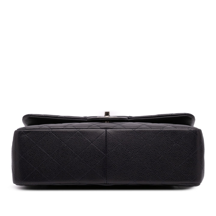 Jumbo Classic Caviar Double Flap Black - Gaby Paris
