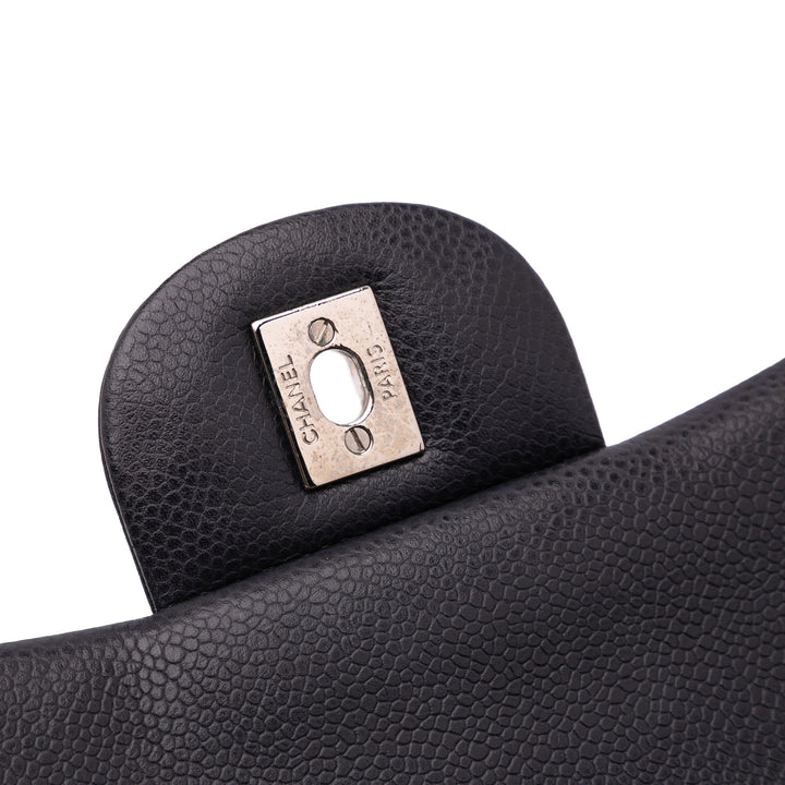 Jumbo Classic Caviar Double Flap Black - Gaby Paris