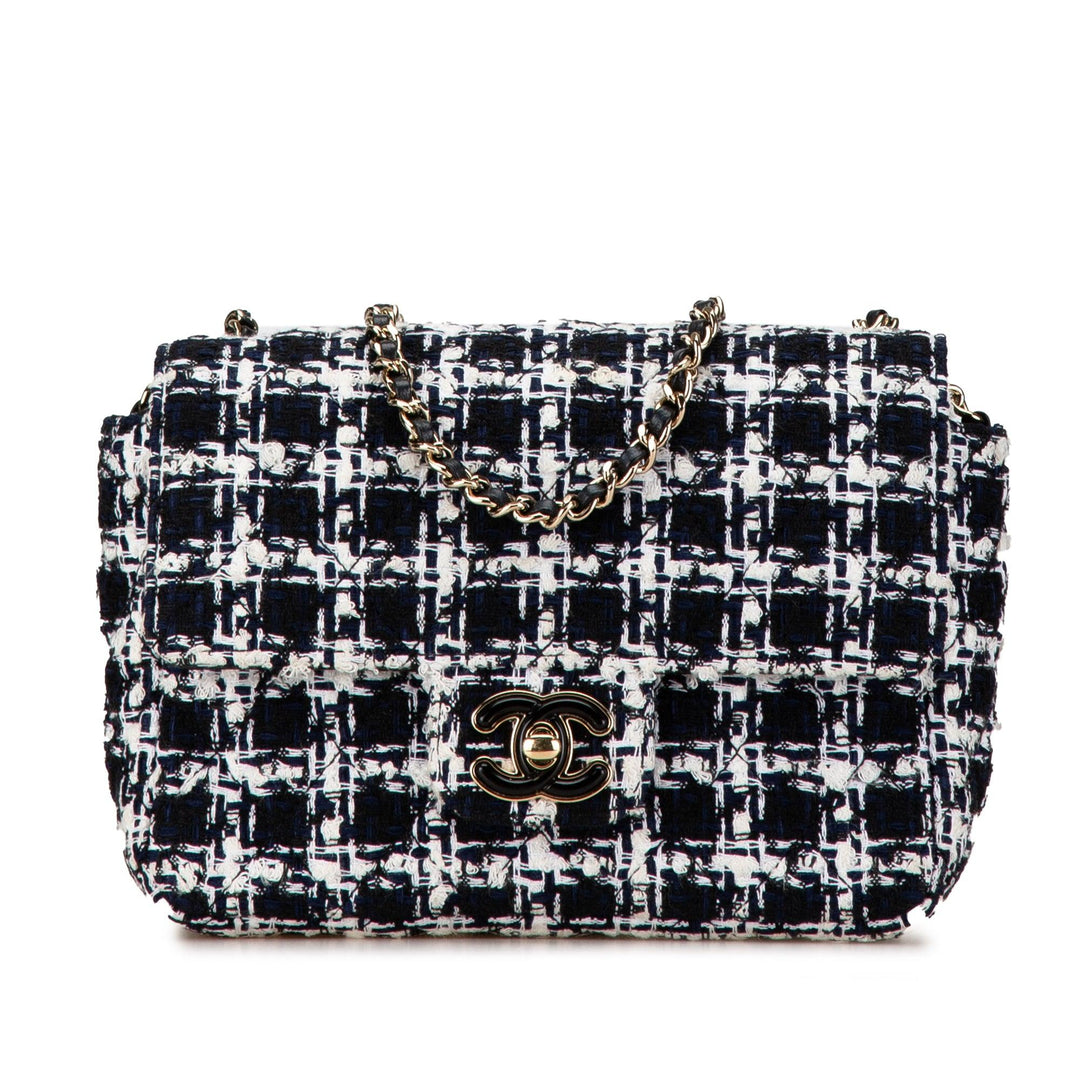 Mini Tweed Resin Heart Flap Black - Gaby Paris