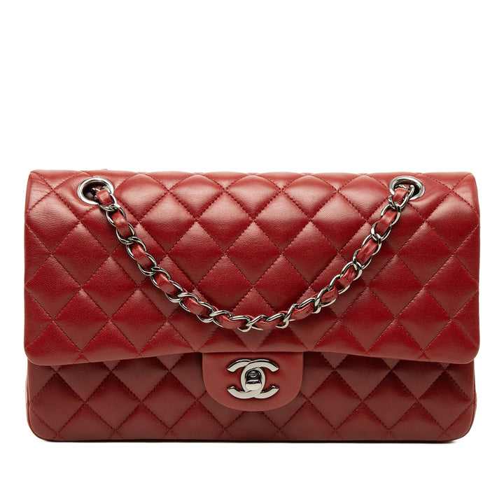 Chanel Classic Double rabat Moyen Cuir d'agneau Rouge