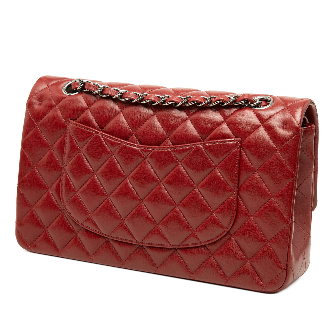 Chanel Classic Double rabat Moyen Cuir d'agneau Rouge