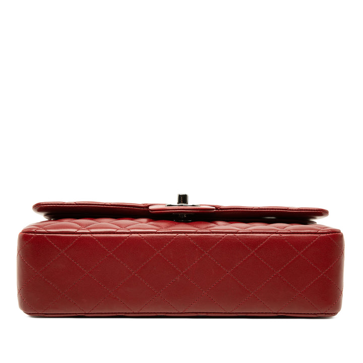 Chanel Classic Double rabat Moyen Cuir d'agneau Rouge